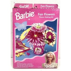 Barbie Fun Flowers Flower Making Kit Craft House Sequins Hearts #50574 Sealed